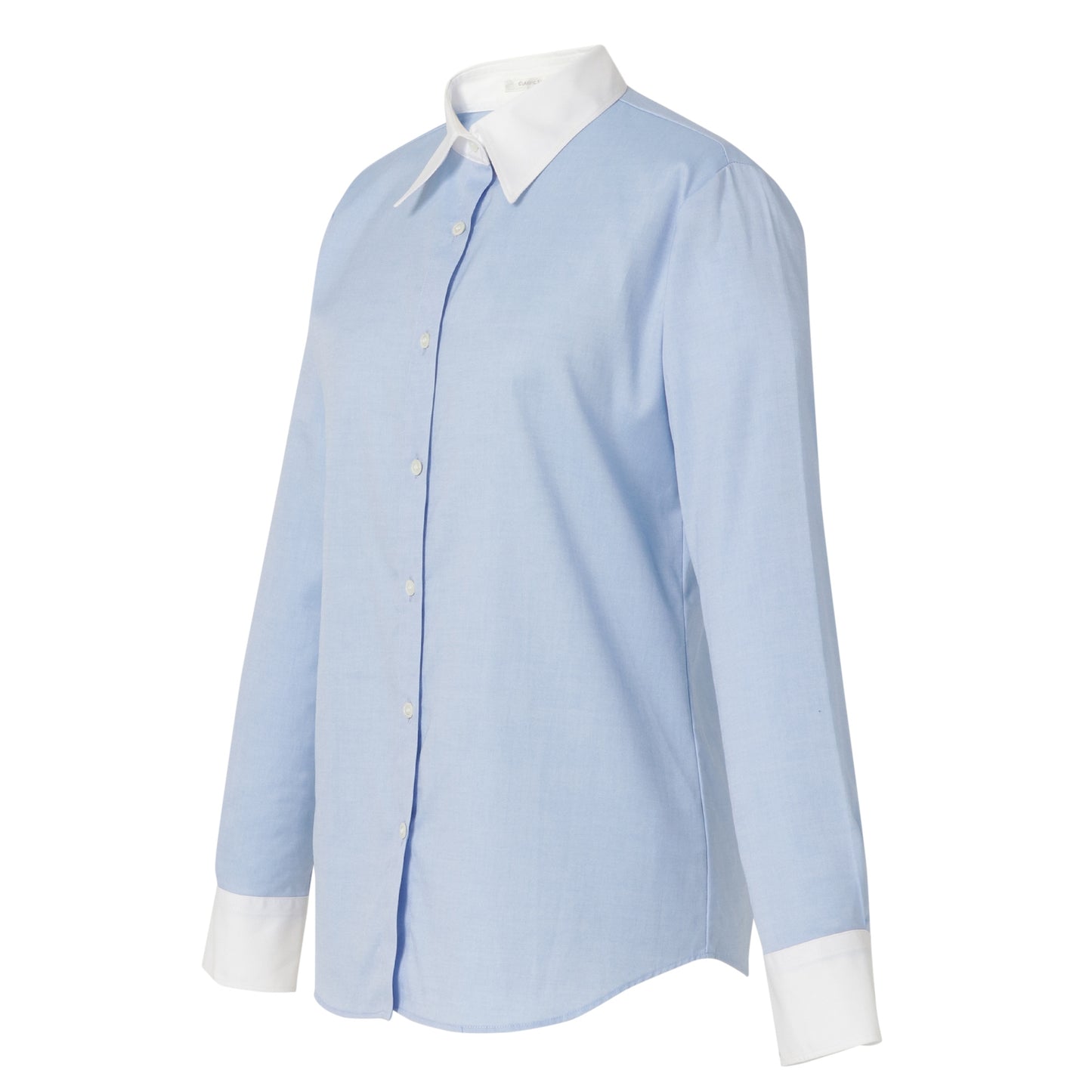 ●Women's 100% Cotton Non Iron White Collared Long Sleeve Shirt