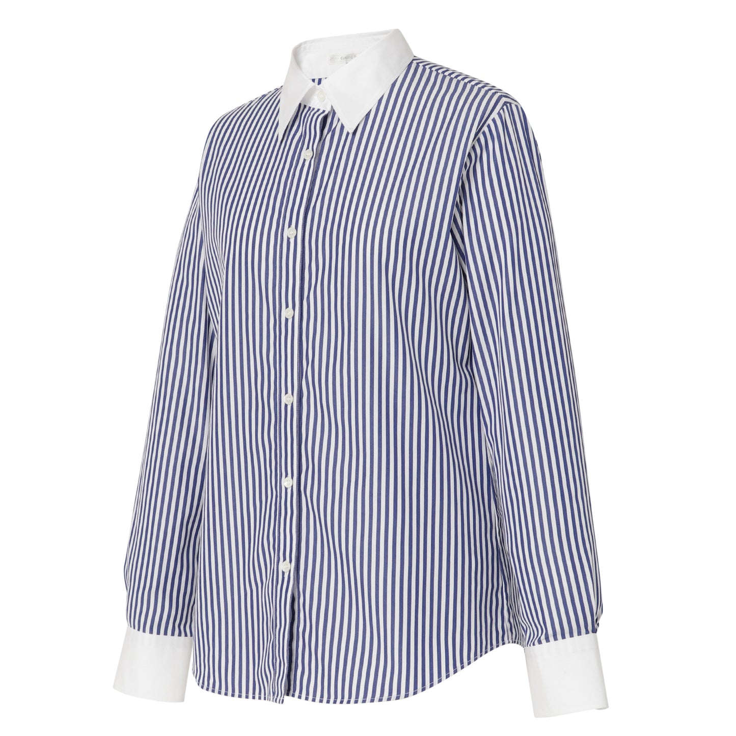 ●Women's 100% Cotton Non Iron White Collared Long Sleeve Shirt