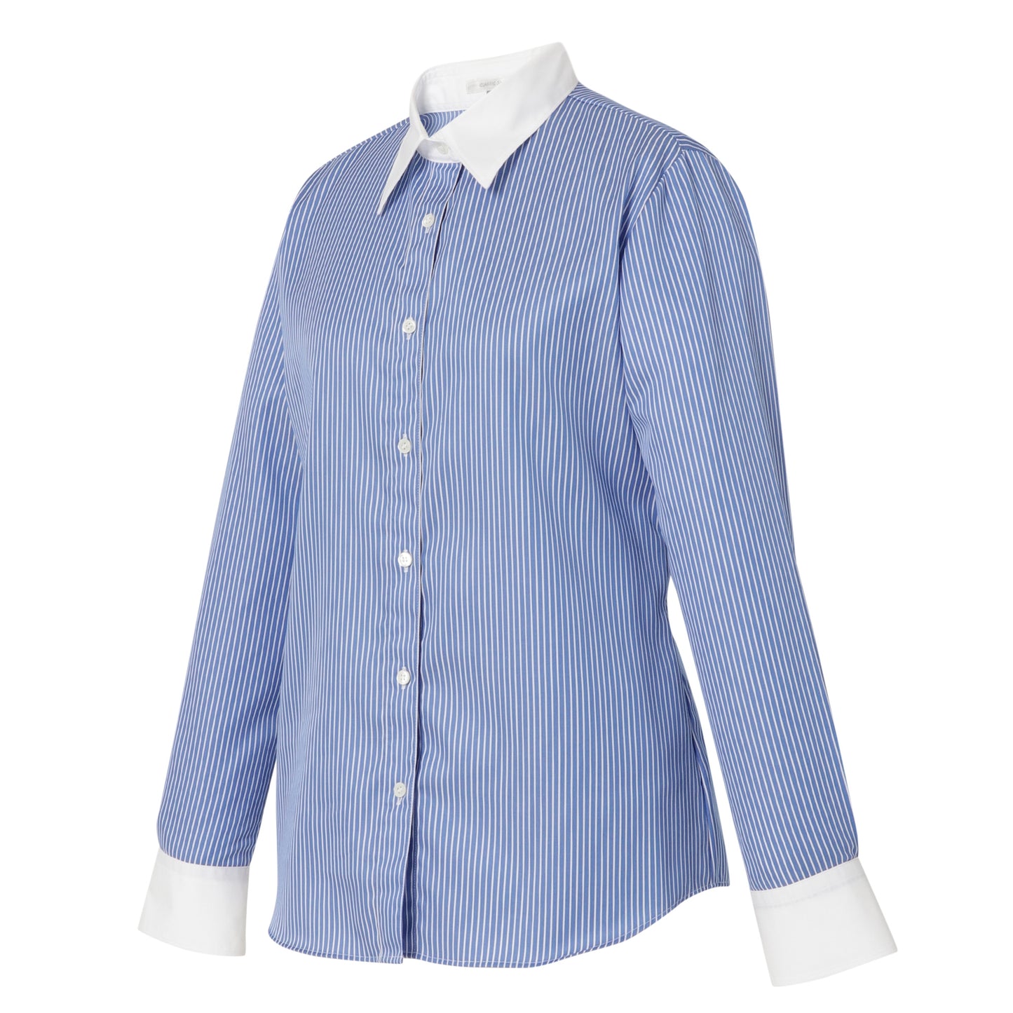 ●Women's 100% Cotton Non Iron White Collared Long Sleeve Shirt