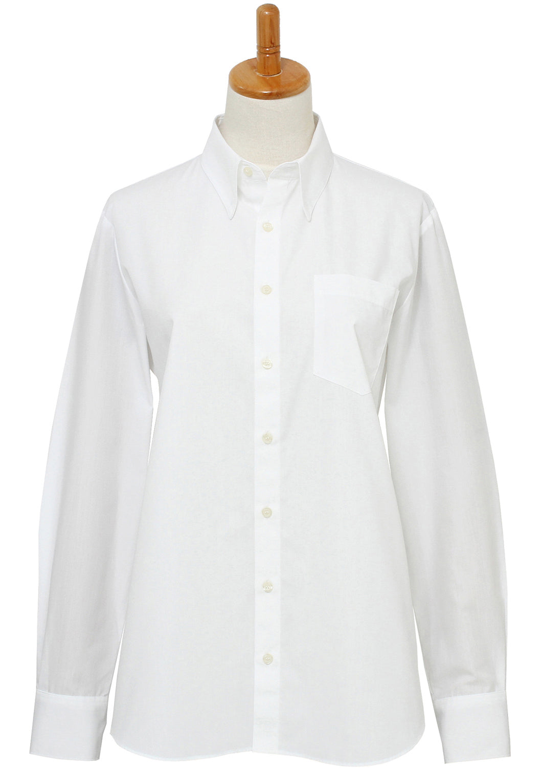 ●Women's Easy Care Poplin Relaxed Boyfriend Shirt White