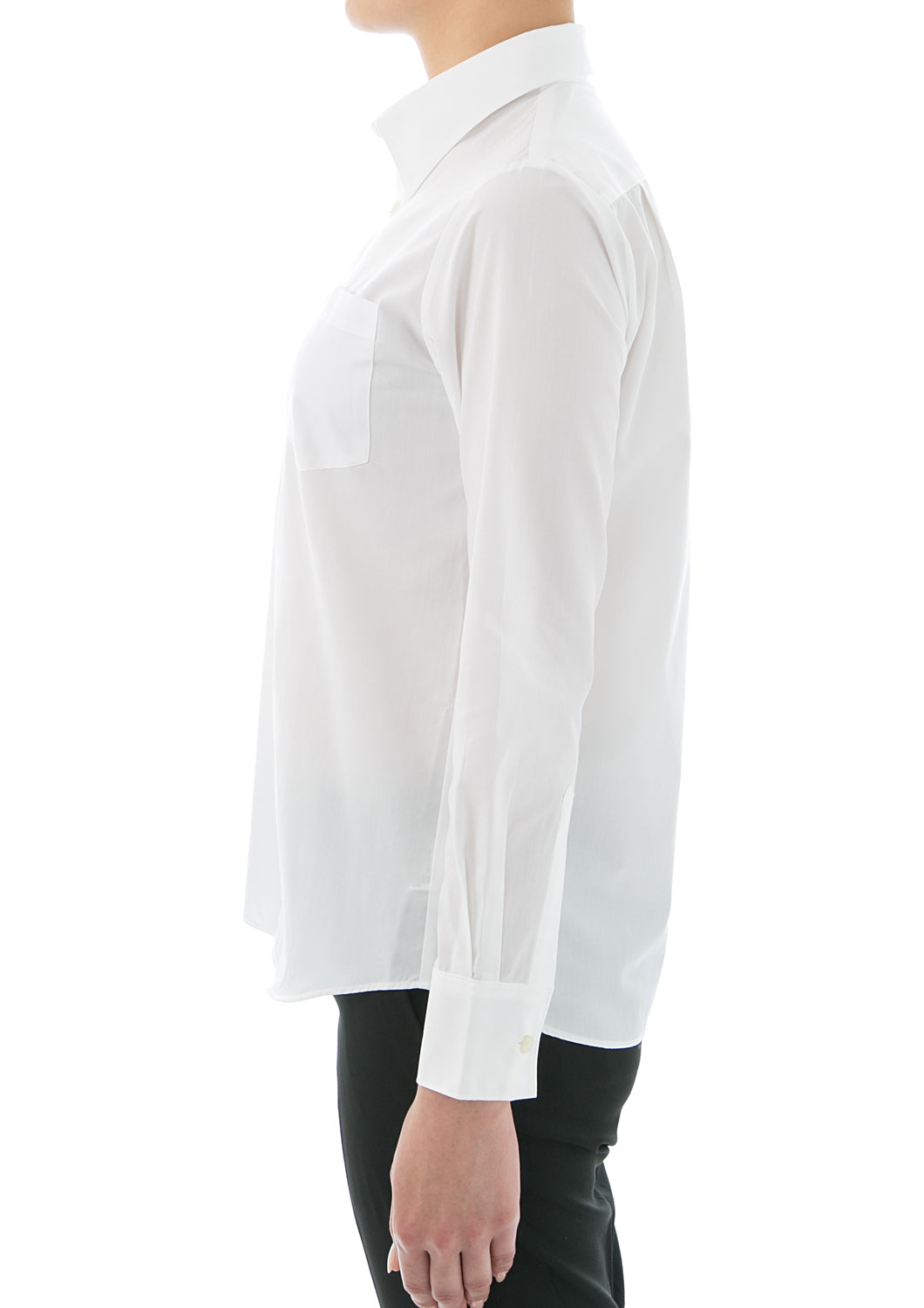 ●Women's Easy Care Poplin Relaxed Boyfriend Shirt White