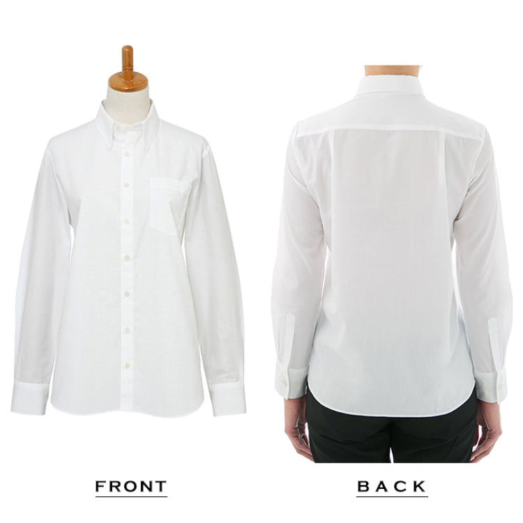 ●Women's Easy Care Poplin Relaxed Boyfriend Shirt White