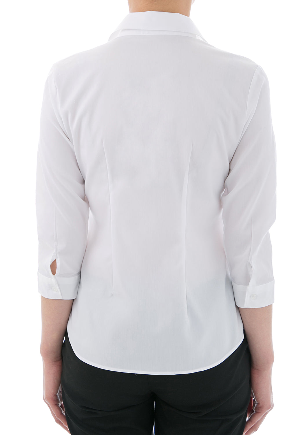 Super Stretch Easy Care Poplin 3/4 Sleeve Shirt White - LEONIS SHIRTS & FAVORITES