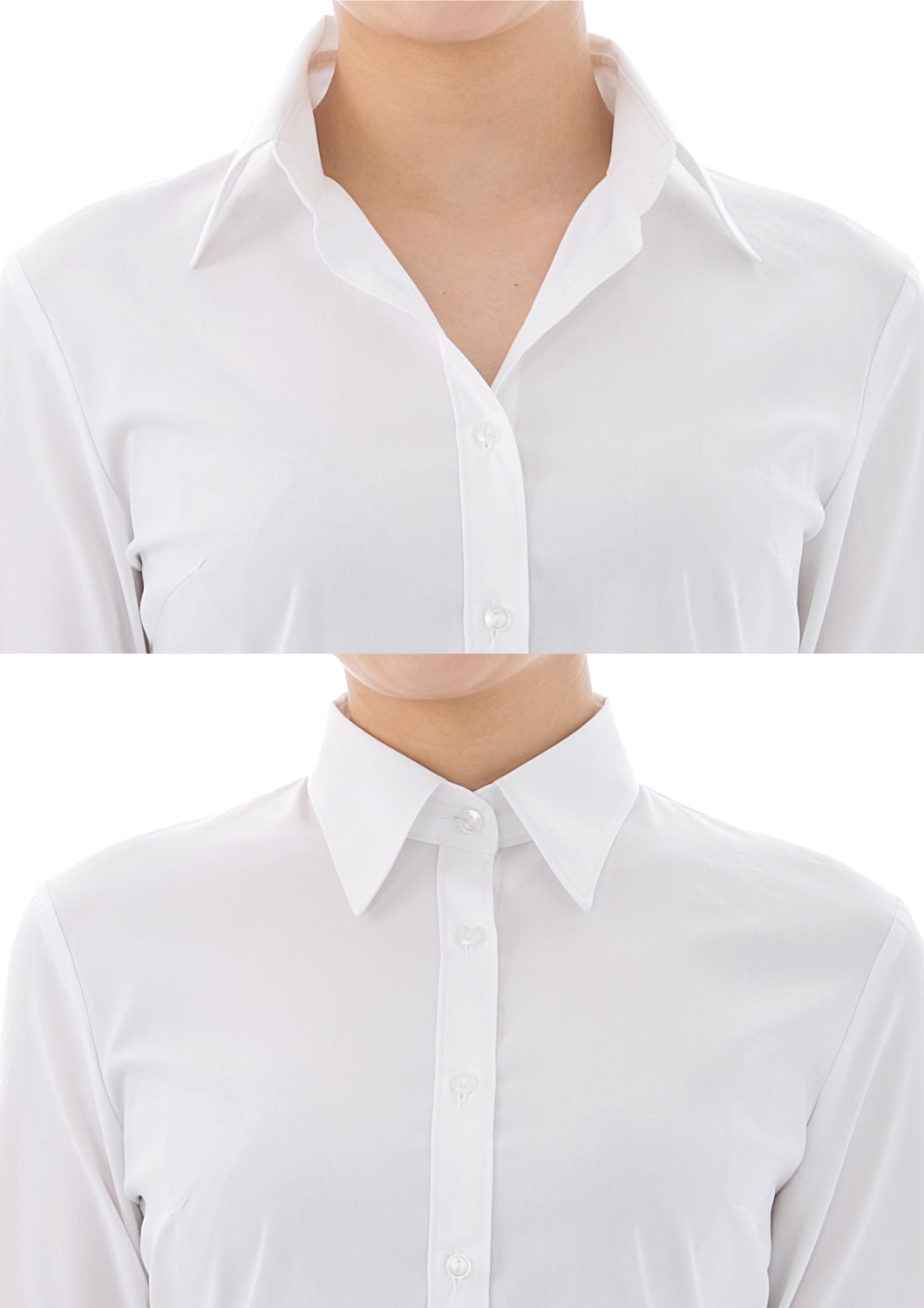 Super Stretch Easy Care Poplin 3/4 Sleeve Shirt White - LEONIS SHIRTS & FAVORITES