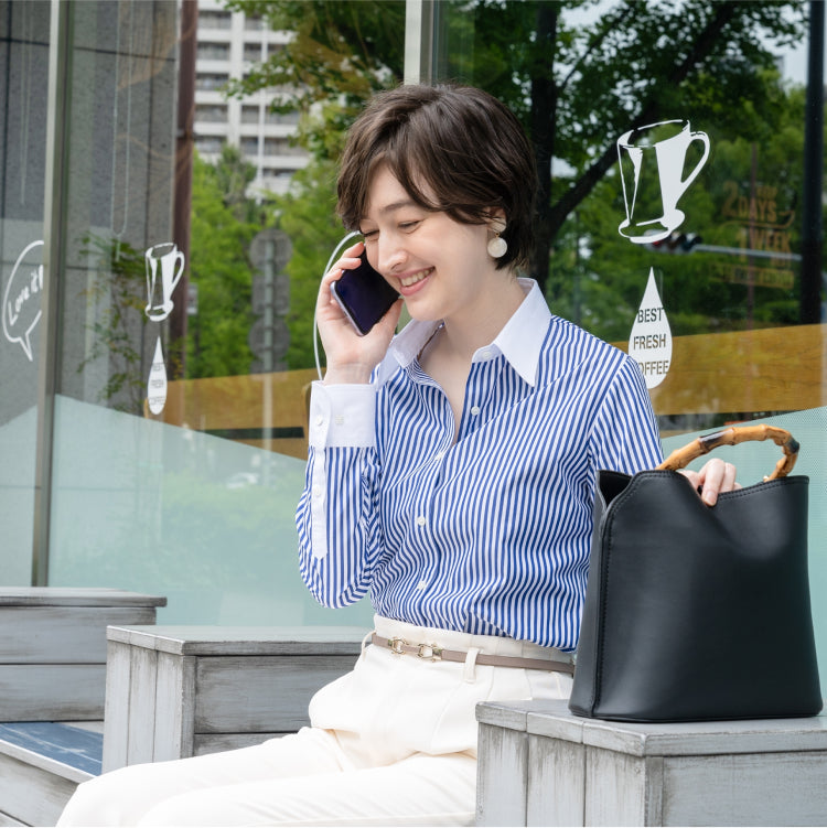 ●Women's 100% Cotton Non Iron White Collared Long Sleeve Shirt