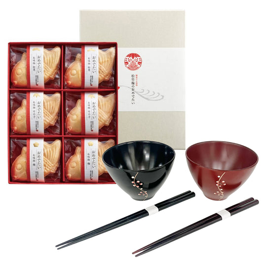 Japanese Traditional Flavor Soup Set with a Couple of Yamanaka Lacquerware Bowls