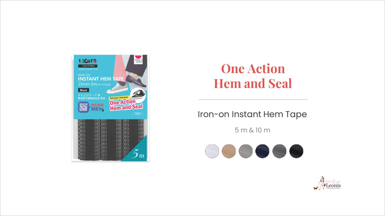 Leonis Iron-on Instant Hem Tape 25mm x 10m (1in x 11yds) White 