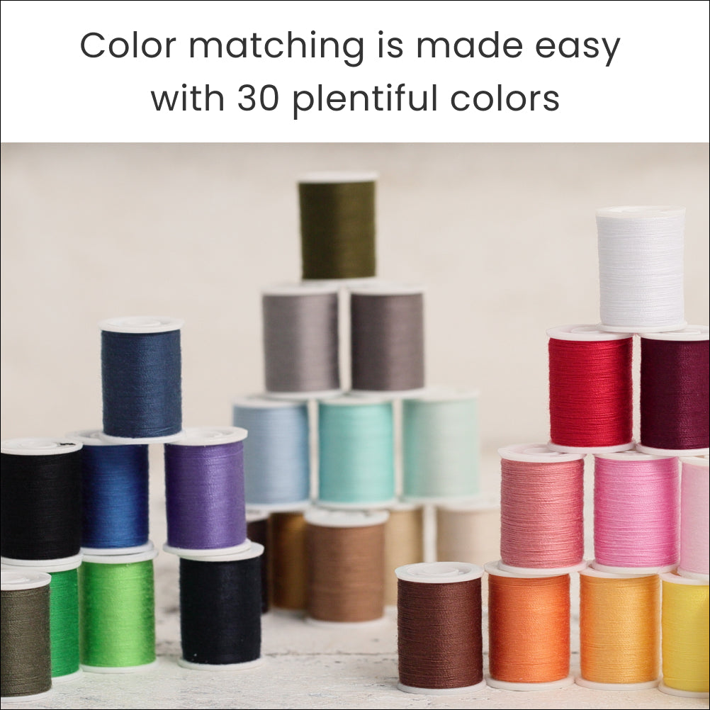 30 Color All-Purpose Polyester Sewing Threads 100 m (110 yds) Each