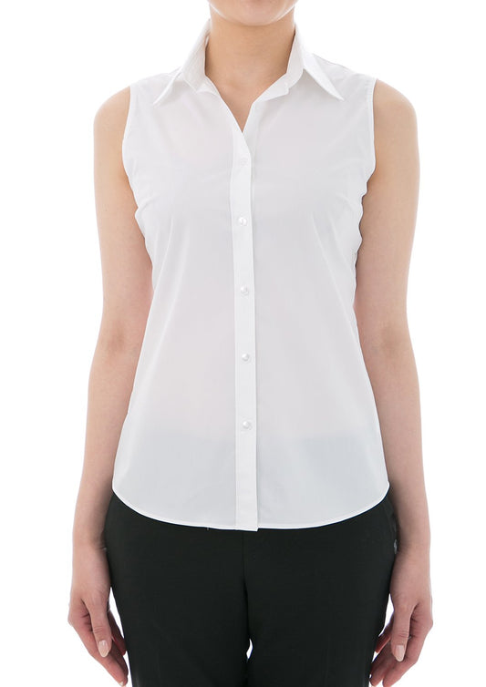 Premium Stretch & Easy Care Sleeveless White - LEONIS SHIRTS & FAVORITES