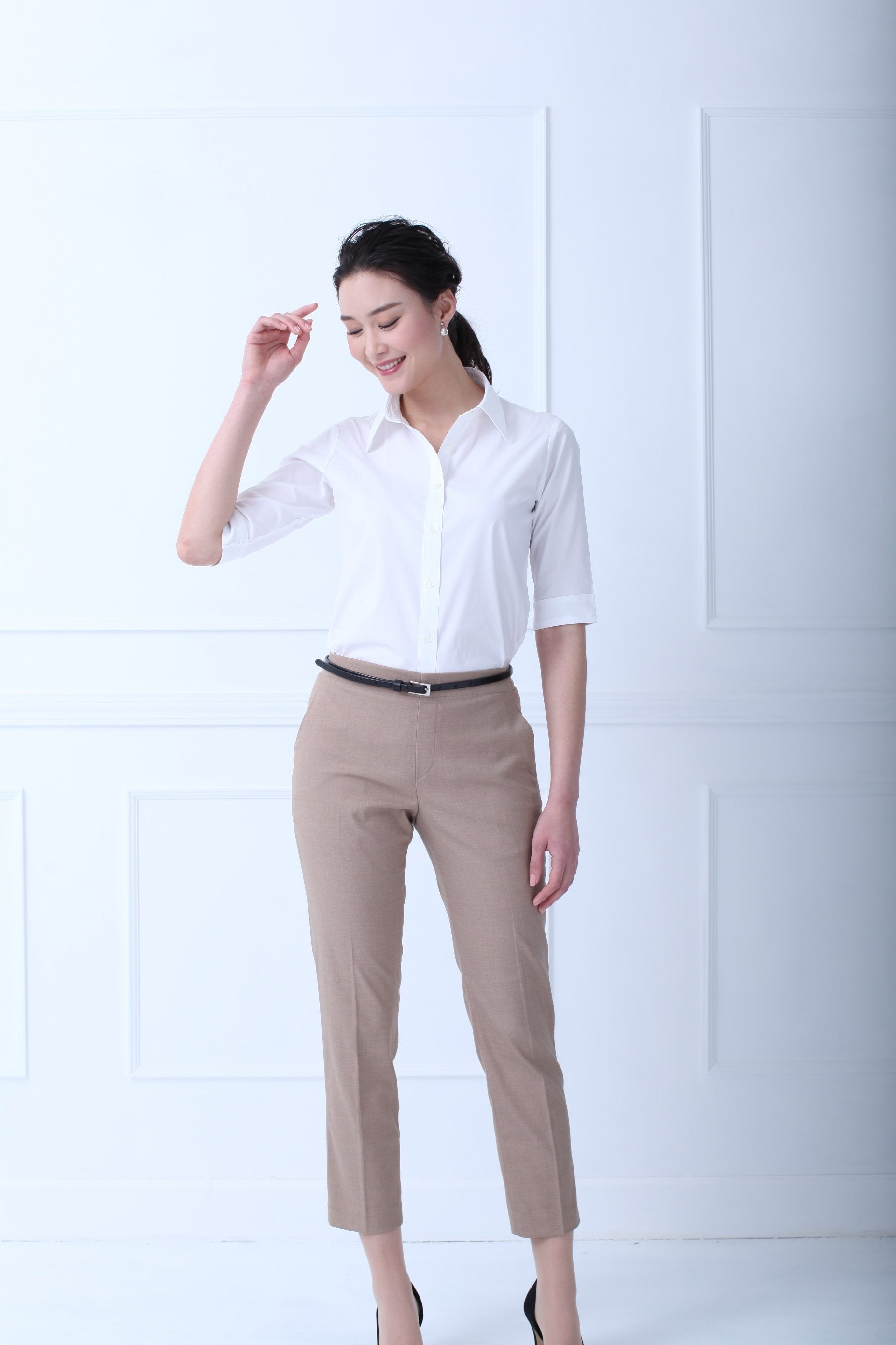 Premium Stretch & Easy Care 1/2 Sleeve White - LEONIS SHIRTS & FAVORITES