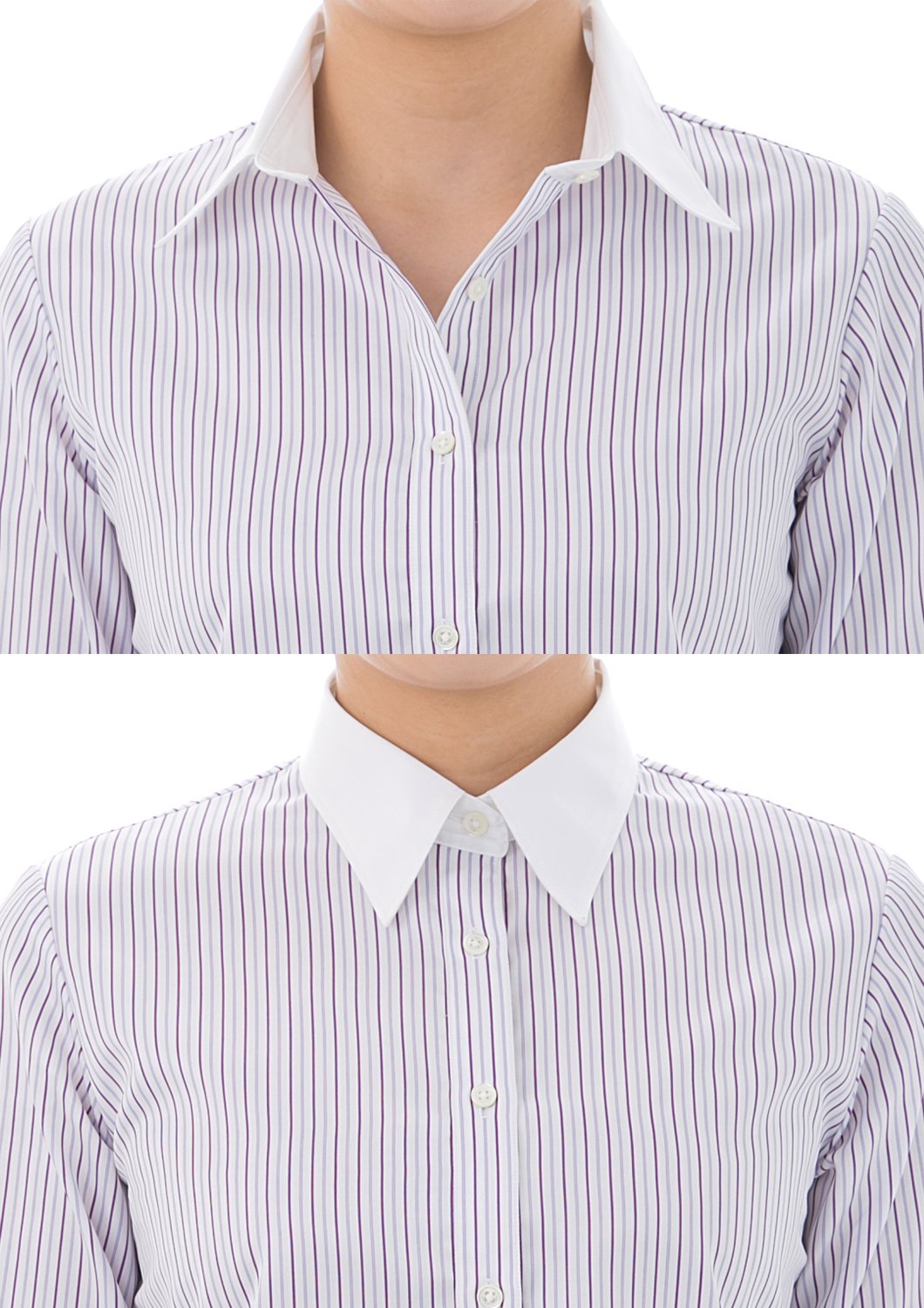 100% Cotton Wrinkle-free White Collared Dress Shirt #004 - LEONIS SHIRTS & FAVORITES