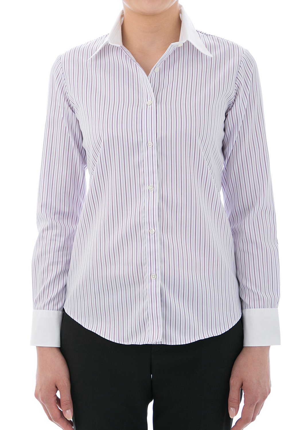 100% Cotton Wrinkle-free White Collared Dress Shirt #004 - LEONIS SHIRTS & FAVORITES