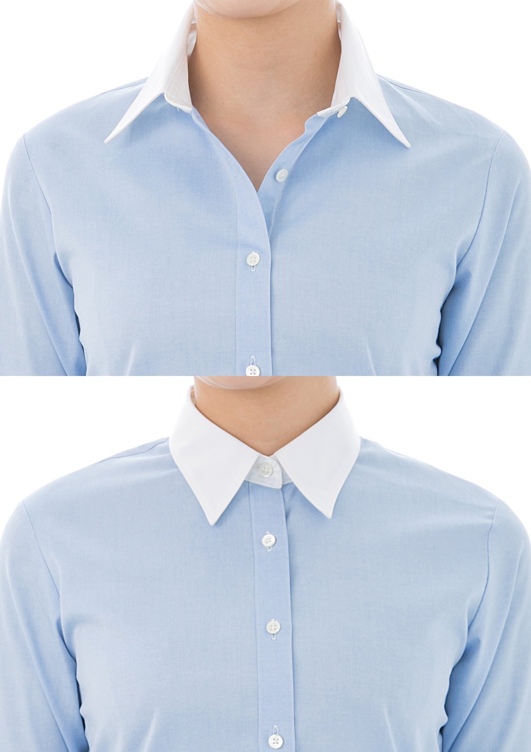 100% Cotton Wrinkle-free<br>White Collared Dress Shirt #.005 - LEONIS SHIRTS & FAVORITES