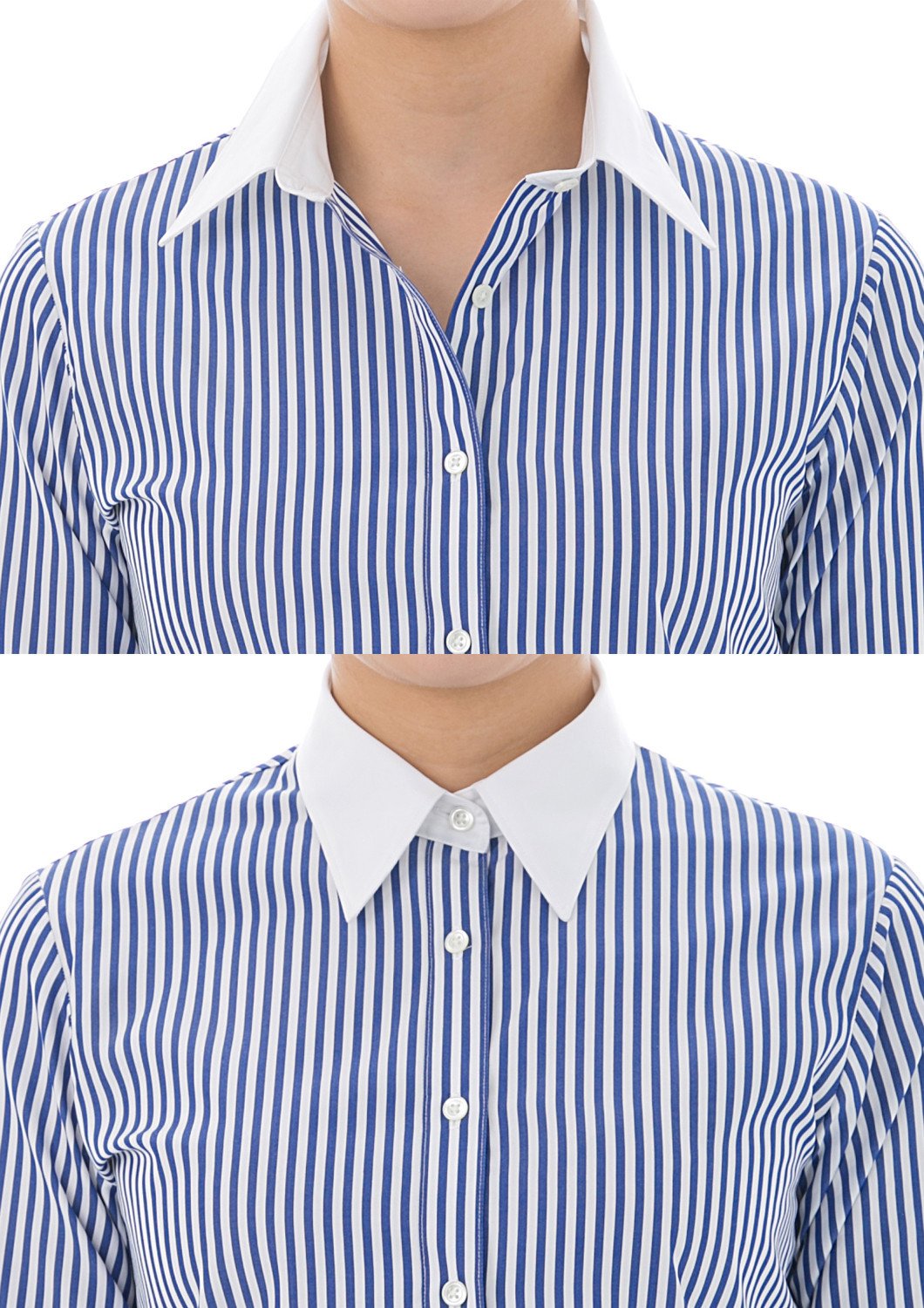 100% Cotton Wrinkle-free<br>White Collared Dress Shirt #.008 - LEONIS SHIRTS & FAVORITES