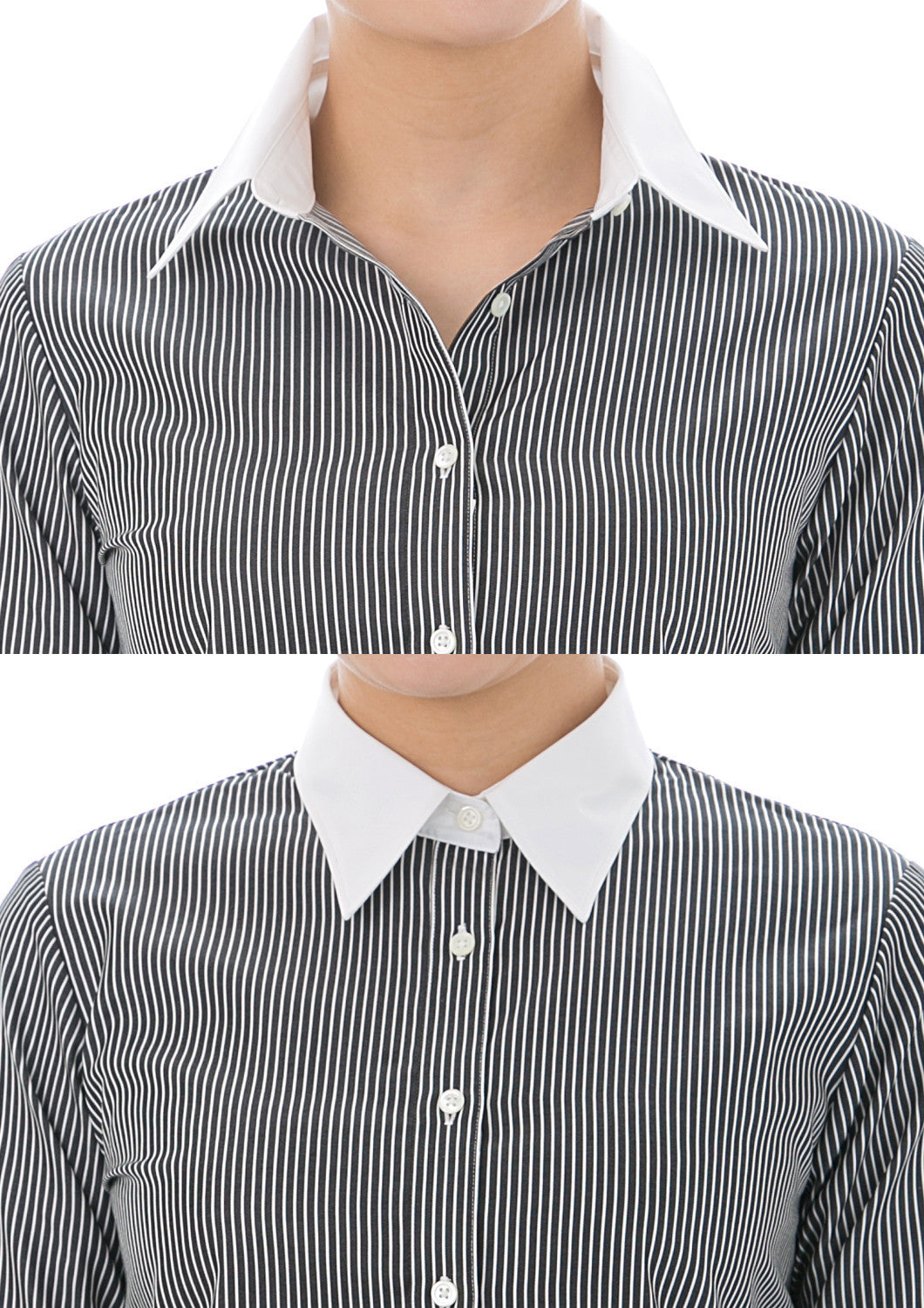 100% Cotton Wrinkle-free White Collared Dress Shirt #.009 - LEONIS SHIRTS & FAVORITES