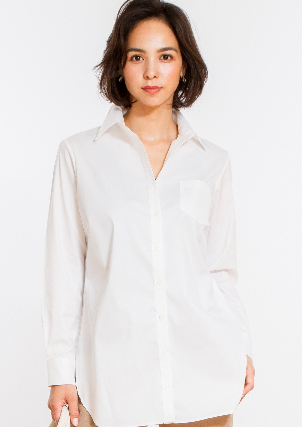 Premium Stretch Easy Care Relaxed Long Sleeve Shirt White - LEONIS SHIRTS & FAVORITES