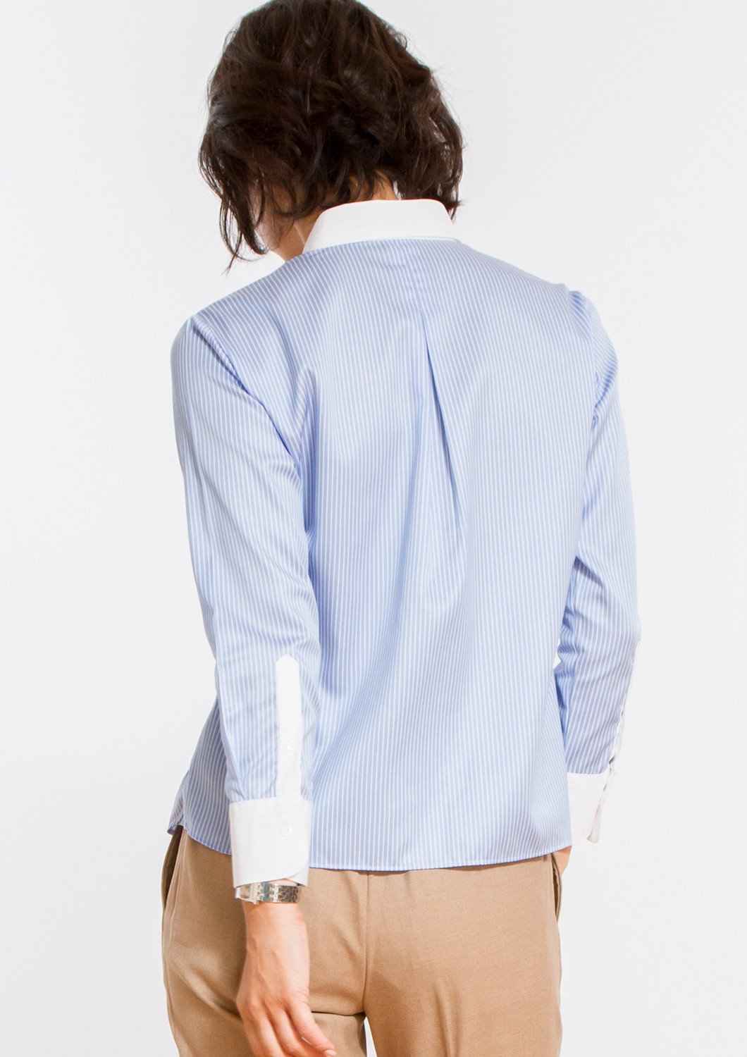 Non Iron Bracelet-Length Sleeve Untucked Shirt Stripe Blue - LEONIS SHIRTS & FAVORITES