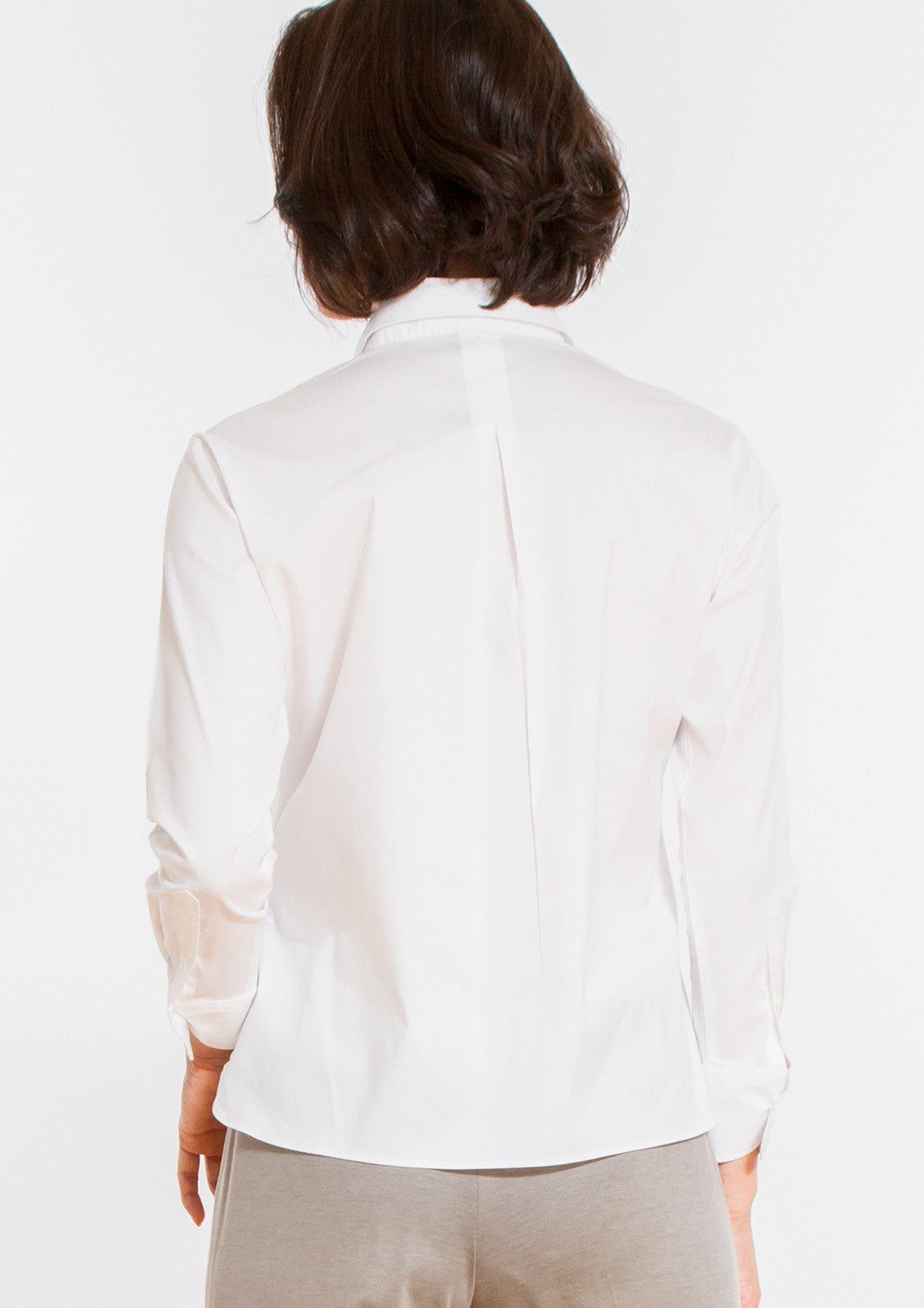 Premium Stretch & Easy Care Untucked White Twill Shirt - LEONIS SHIRTS & FAVORITES