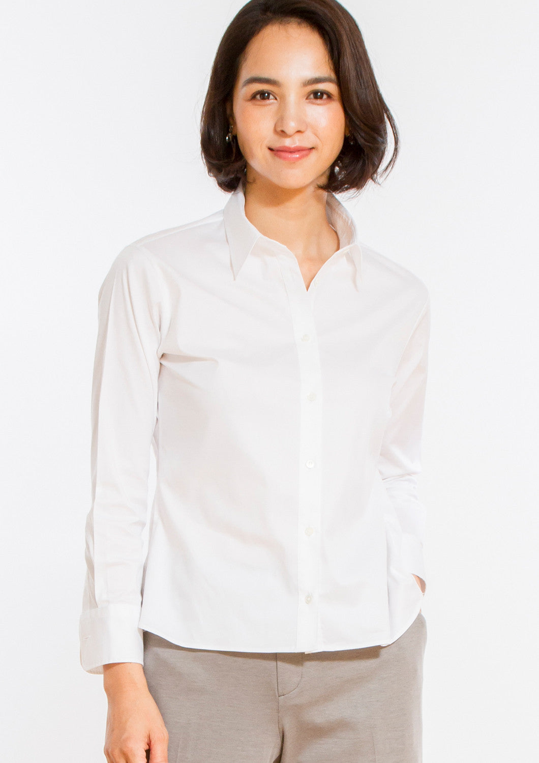 Premium Stretch & Easy Care Untucked White Twill Shirt - LEONIS SHIRTS & FAVORITES