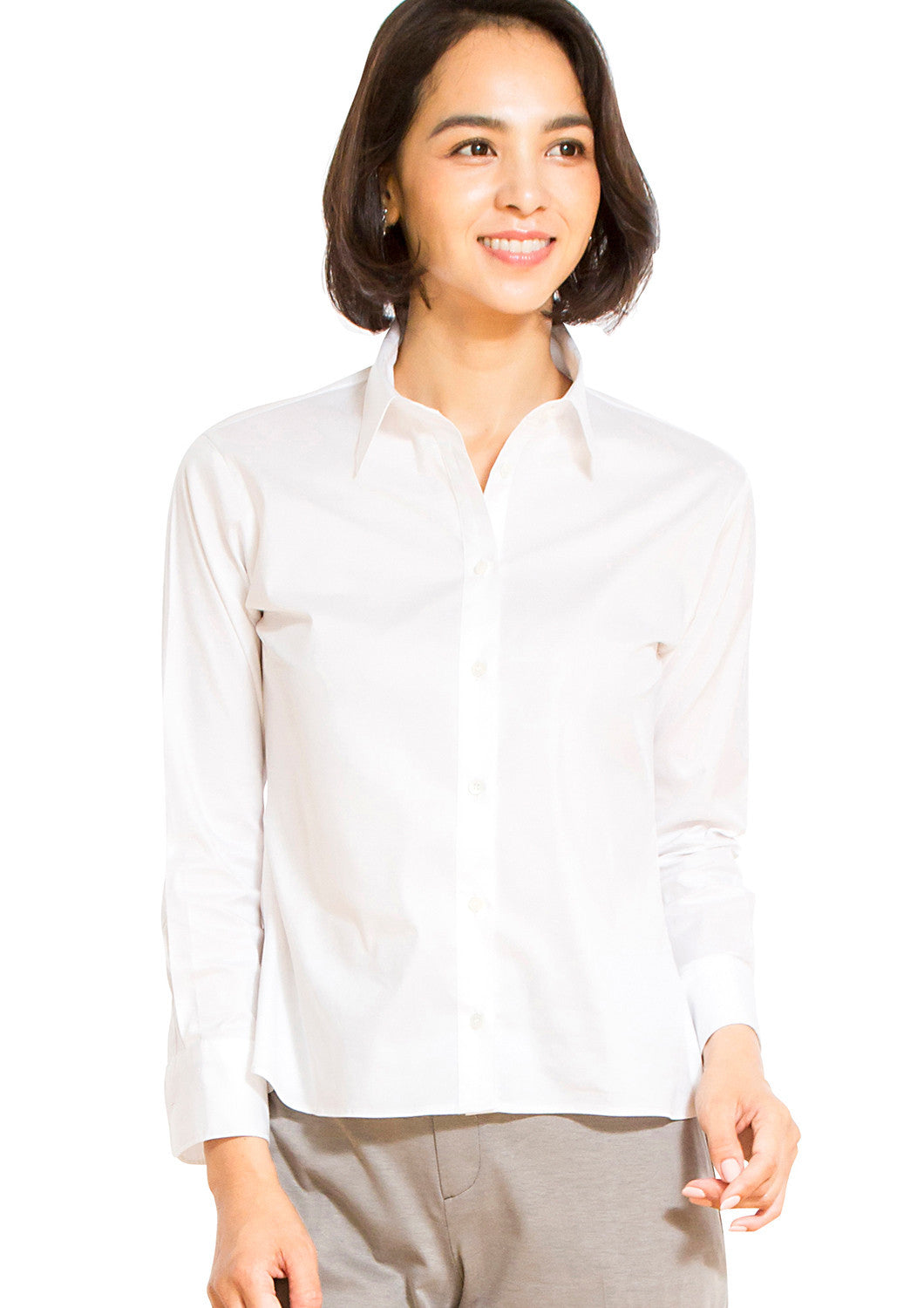 Premium Stretch & Easy Care Untucked White Twill Shirt - LEONIS SHIRTS & FAVORITES