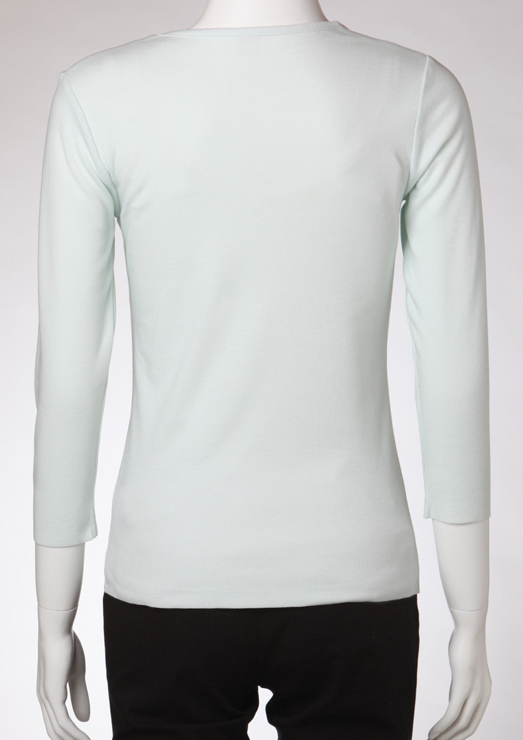 Washibable Light weight U-neck Top 3/4 Sleeve - LEONIS SHIRTS & FAVORITES