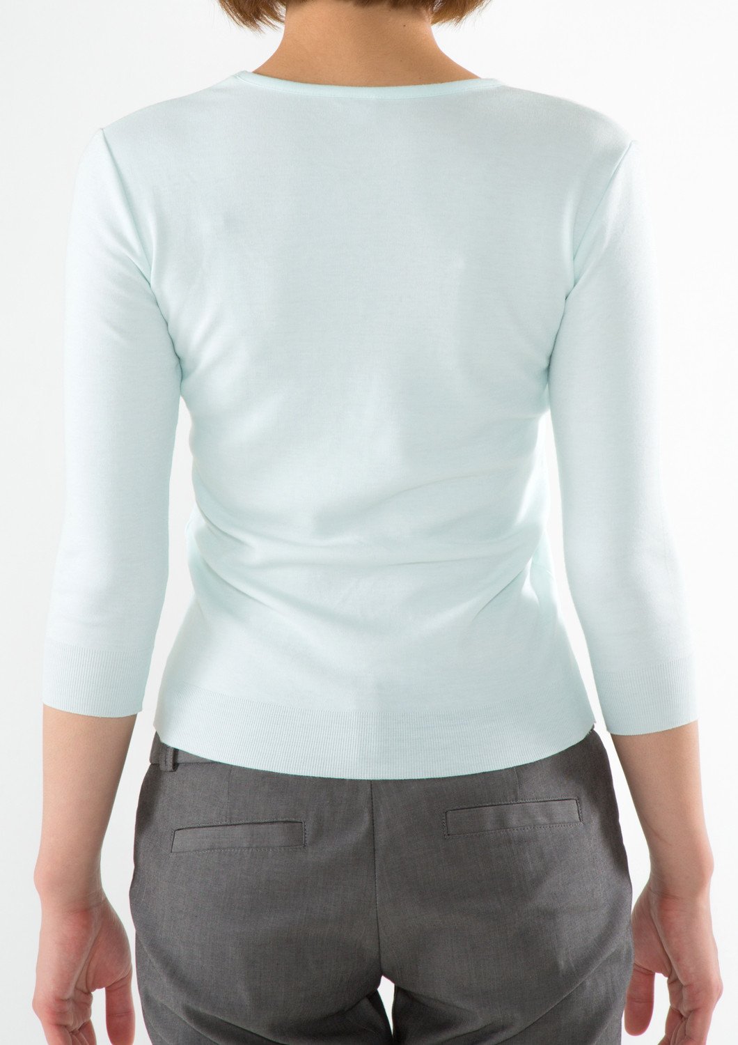 Washibable Light weight V-neck Top 3/4 Sleeve - LEONIS SHIRTS & FAVORITES